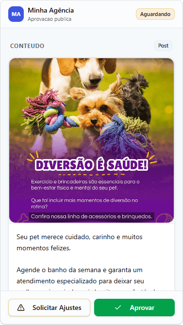 Tela de aprovação do Cliqu no celular do cliente